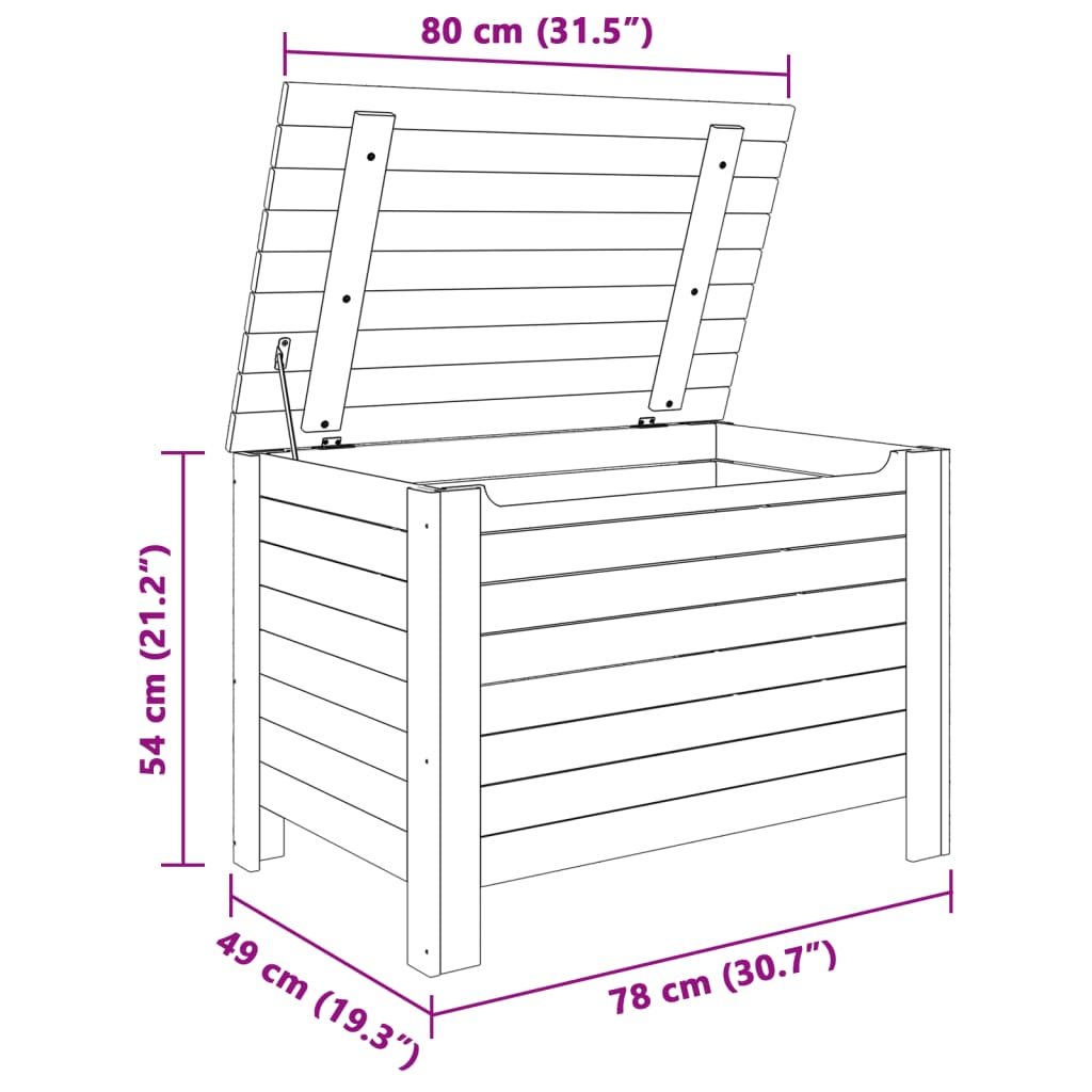 Contenitore con Coperchio RANA 80x49x54 cm Legno Massello Pino