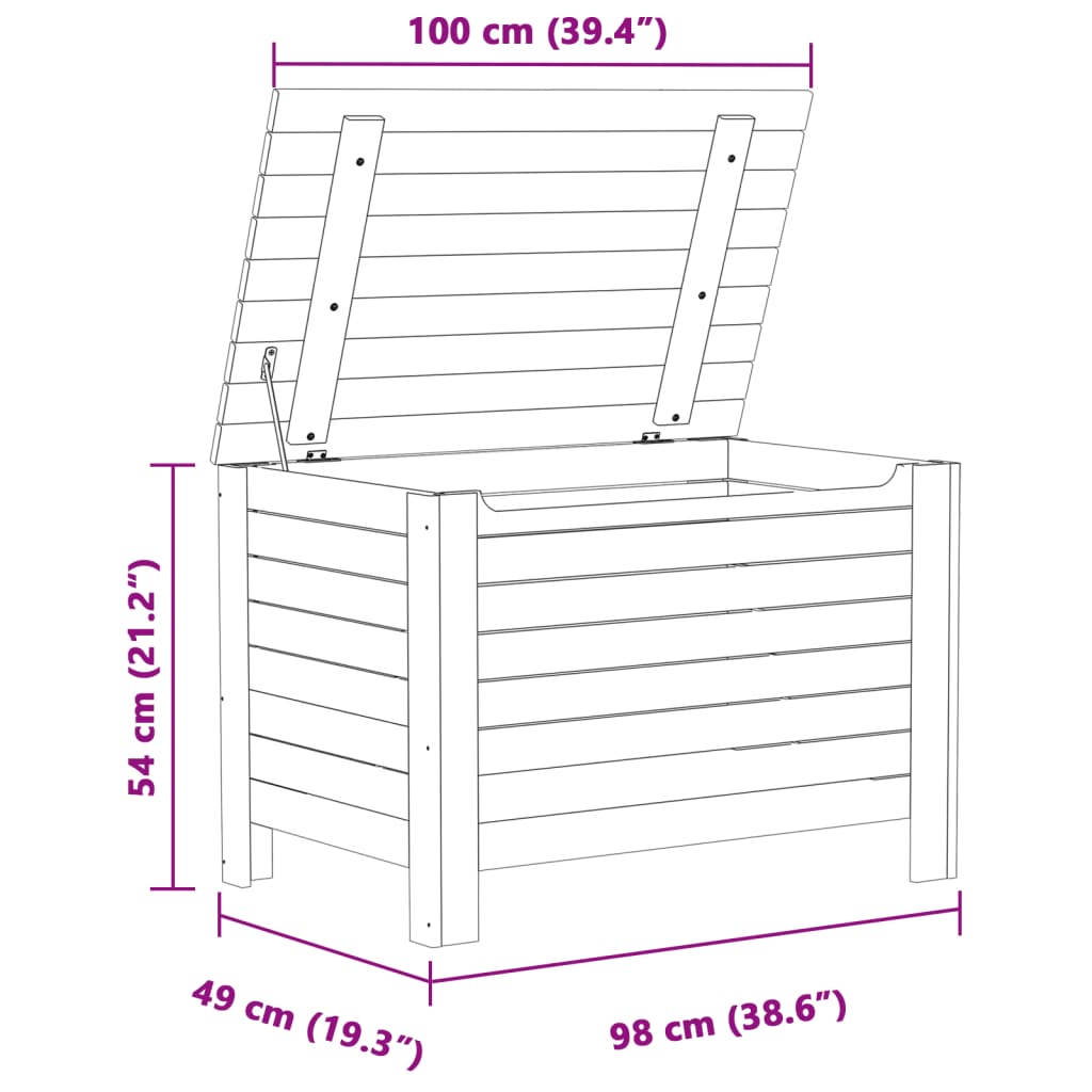 Contenitore con Coperchio RANA Bianco 100x49x54cm Massello Pino | homemem39