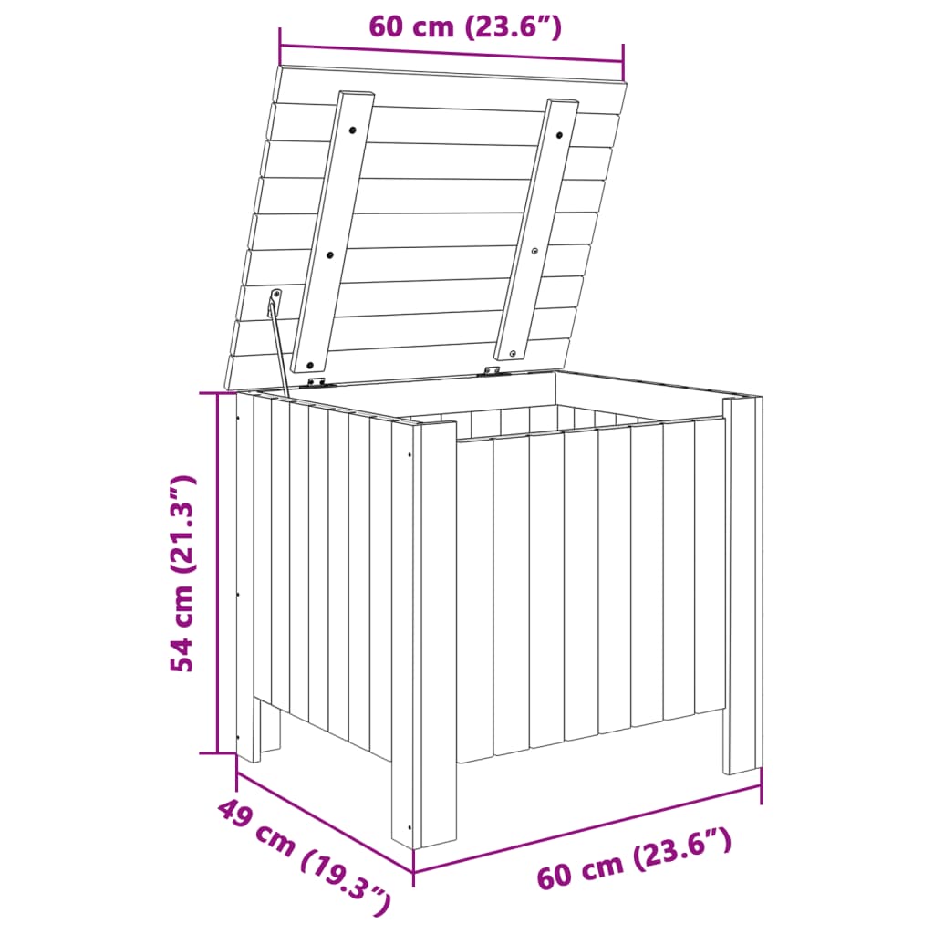 Contenitore con Coperchio RANA 60x49x54 cm Legno Massello Pino