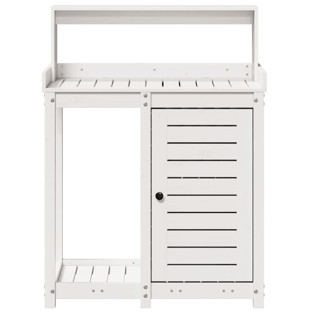 Tavolo Invaso con Ripiani Bianco 82,5x50x109,5 cm Massello Pino - homemem39