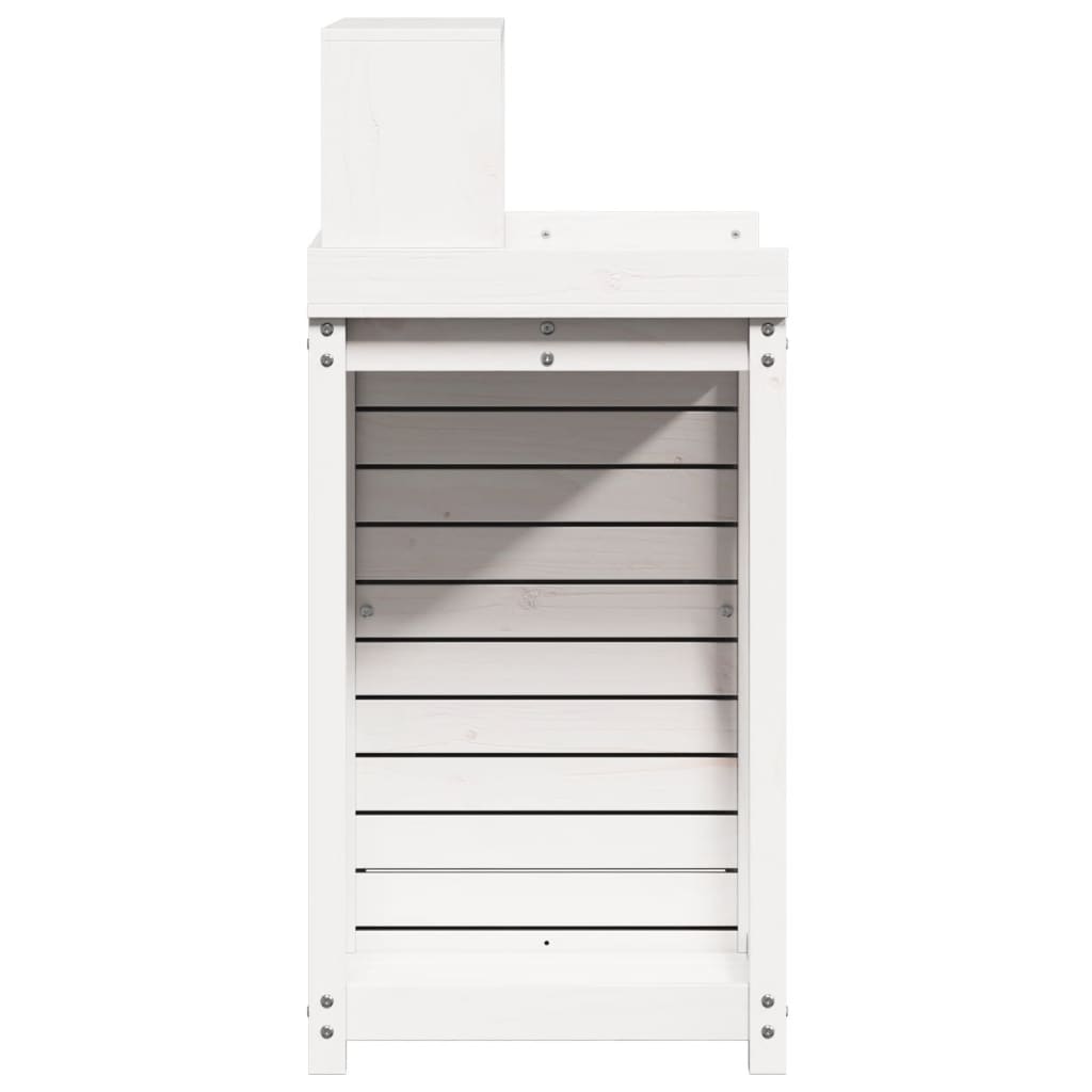 Tavolo Invaso con Ripiani Bianco 82,5x50x109,5 cm Massello Pino - homemem39