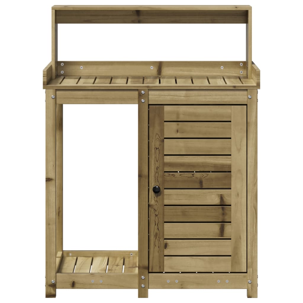 Tavolo Invaso con Ripiani 82,5x50x109,5cm Legno Impregnato Pino - homemem39