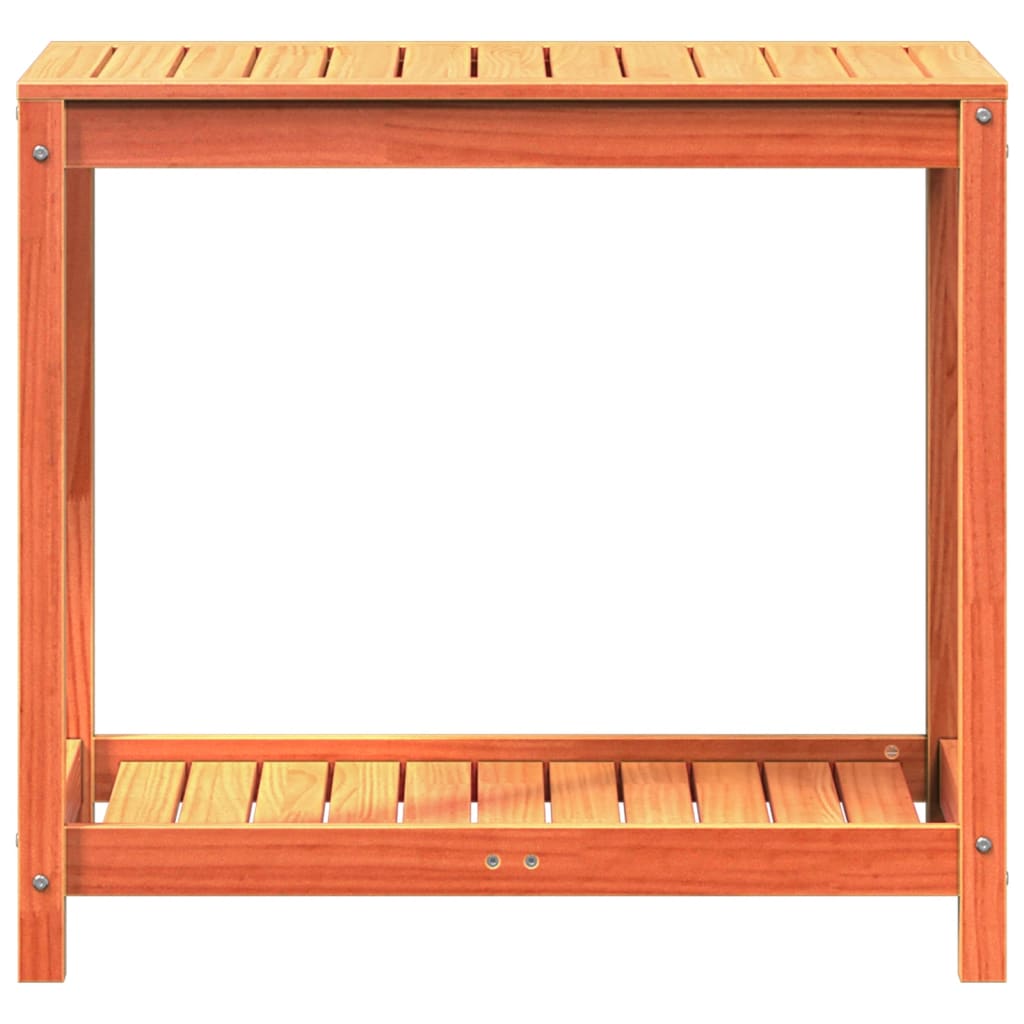 Tavolo Invasatura Ripiano Marrone Cera 82,5x50x75 Massello Pino - homemem39