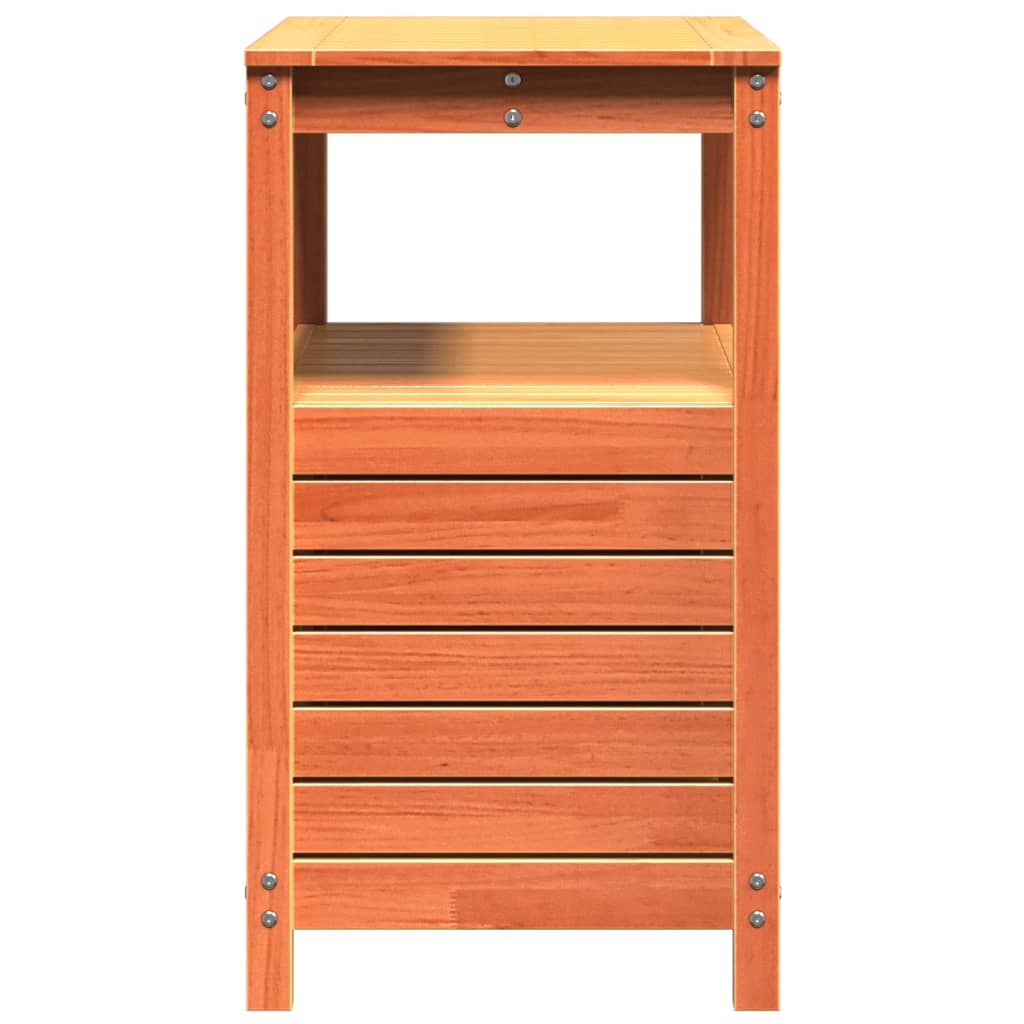 Tavolo Invaso con Ripiani Marrone 82,5x45x81 cm Massello Pino