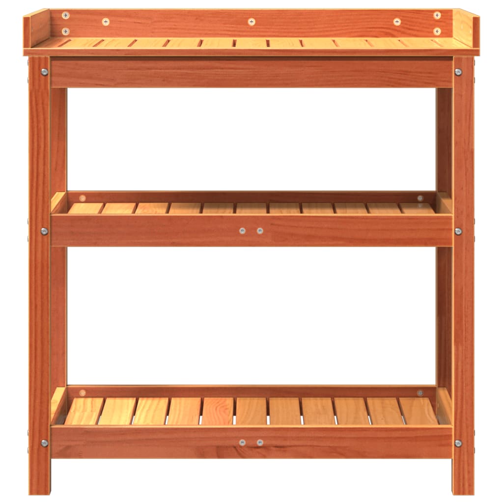 Tavolo Invaso con Ripiani Marrone 82,5x45x86,5 cm Massello Pino - homemem39