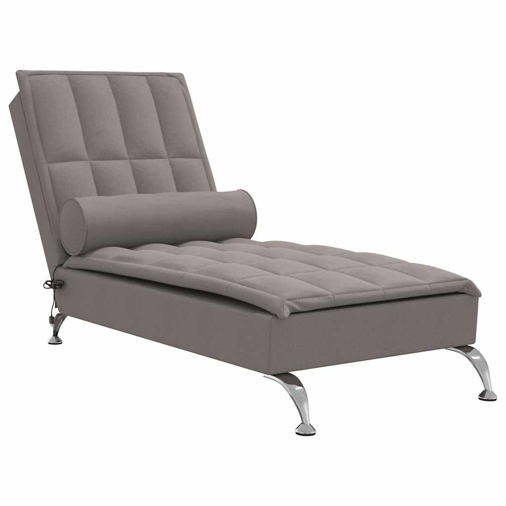 Chaise Longue Massaggi con Capezzale Tortora in Tessuto - homemem39