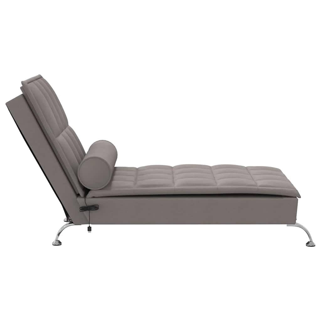 Chaise Longue Massaggi con Capezzale Tortora in Tessuto - homemem39