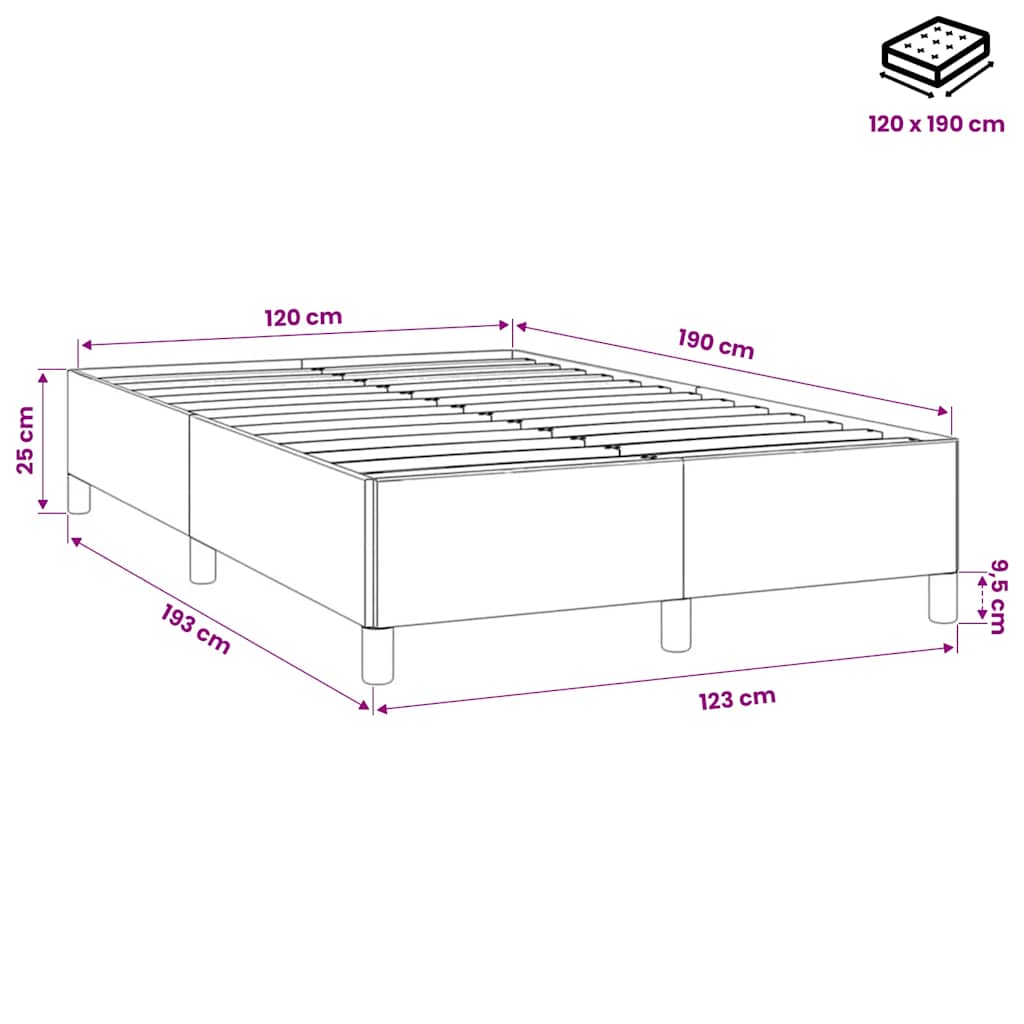 Giroletto senza Materasso Grigio Chiaro 120x190 cm Velluto