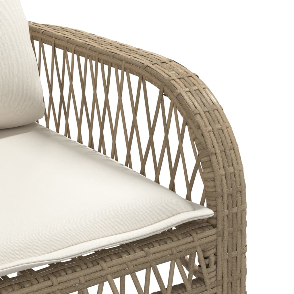 Set Divano da Giardino 4 pz con Cuscini Beige in Polyrattan - homemem39