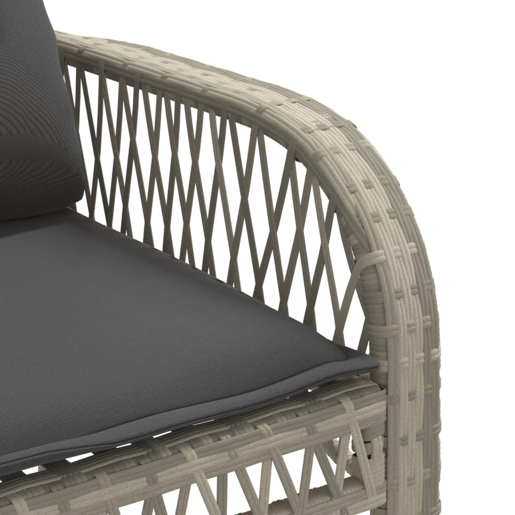 Set Divano da Giardino 4pz con Cuscini Grigio Chiaro Polyrattan | homemem39