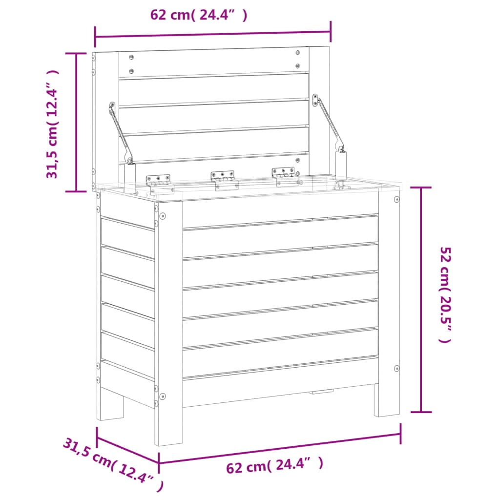 Poggiapiedi da Giardino Bianco 62x31,5x52cm Legno Massello Pino | homemem39