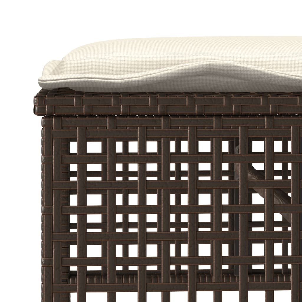 Set Divano da Giardino 4 pz Cuscini Marrone Polyrattan e Vetro | homemem39