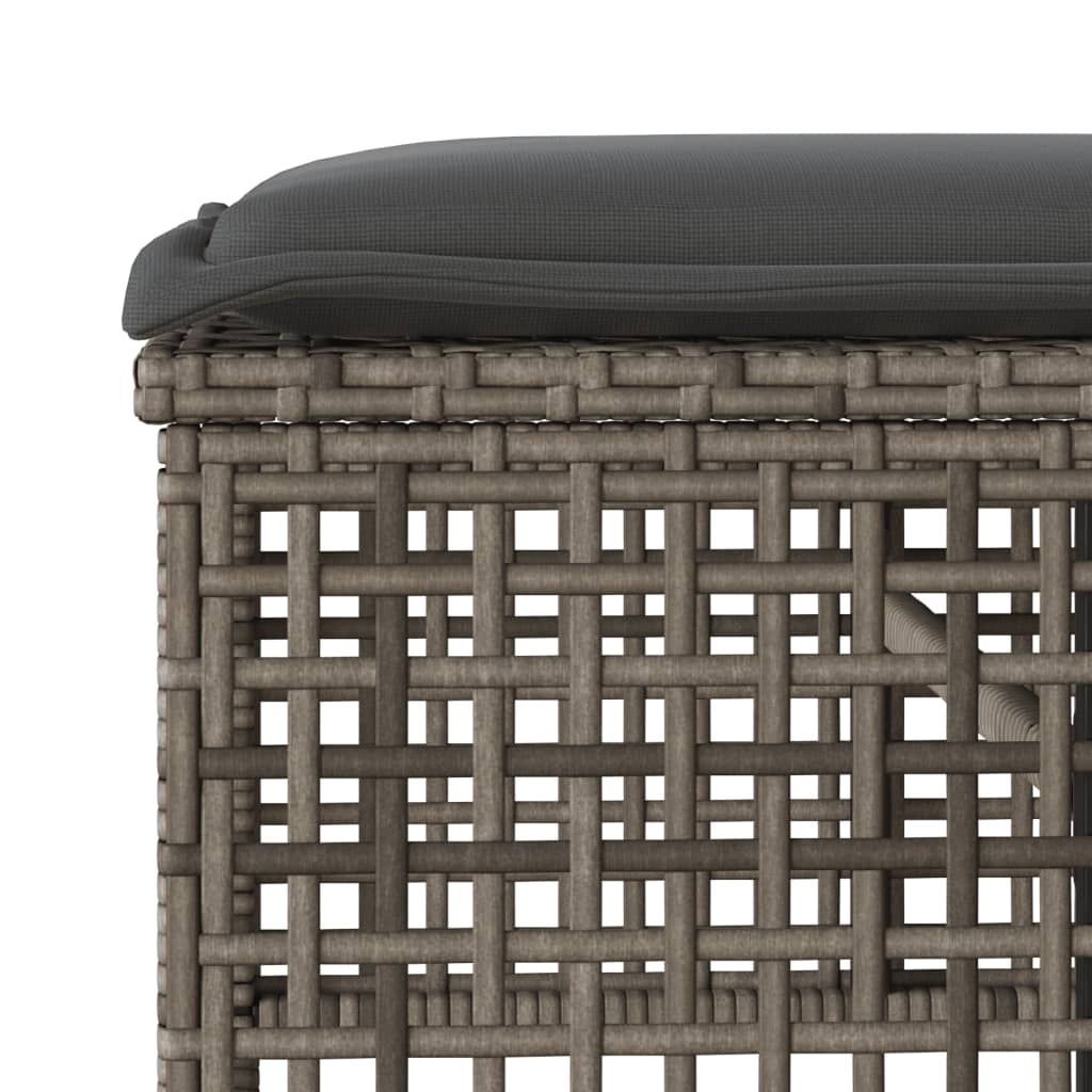 Set Divani da Giardino 4 pz con Cuscini Grigio Polyrattan Vetro | homemem39
