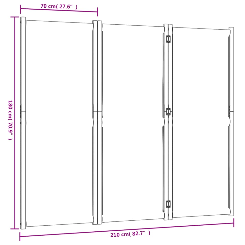 Divisorio a 3 Pannelli Grigio Chiaro 210x180 cm | homemem39