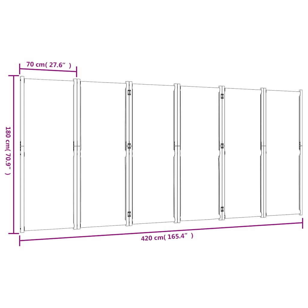 Divisorio a 6 Pannelli Blu Scuro 420x180 cm | homemem39