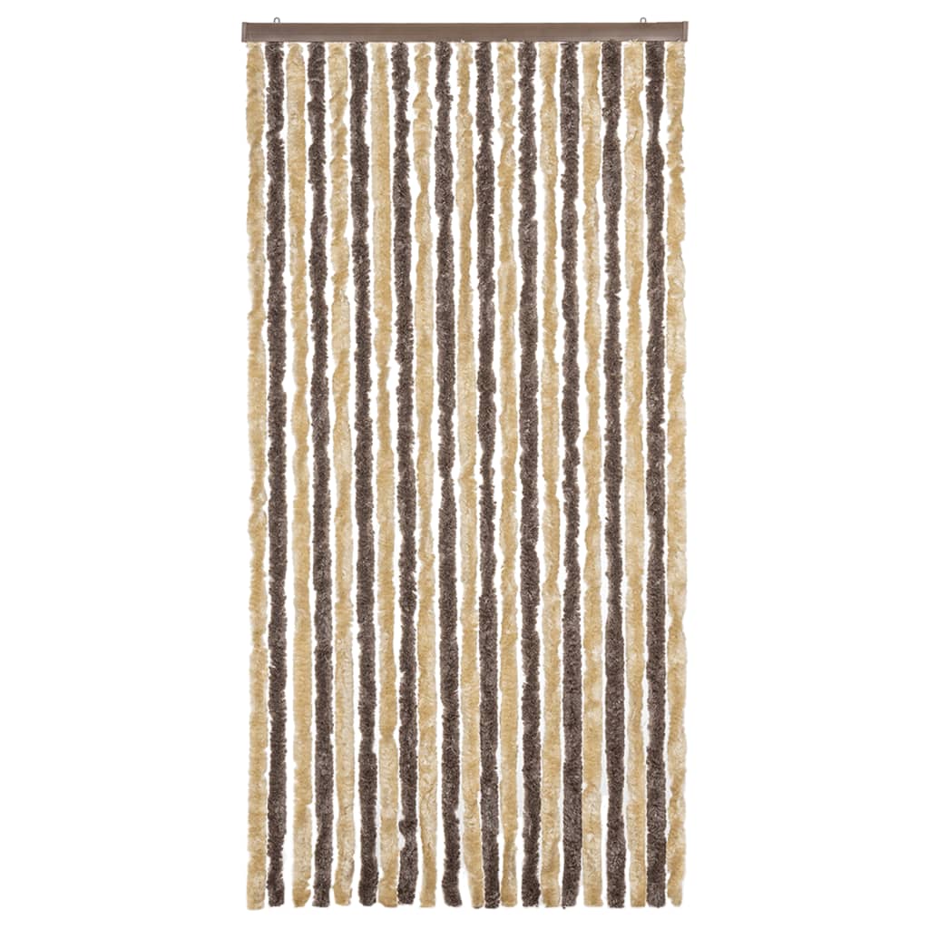Tenda Antimosche Marrone Scuro e Beige 90x220 cm in Ciniglia - homemem39