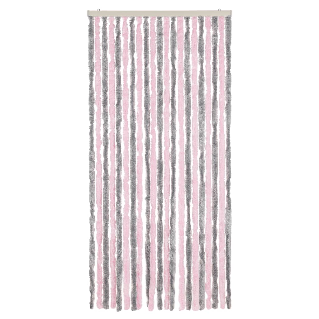 Tenda Antimosche Grigio Argento e Rosa 90x220 cm in Ciniglia - homemem39