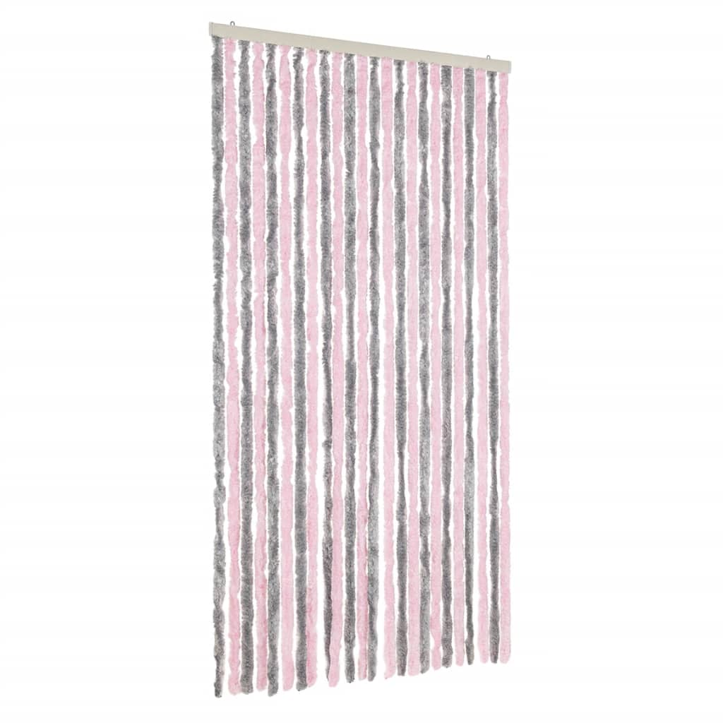 Tenda Antimosche Grigio Argento e Rosa 100x200 cm in Ciniglia - homemem39