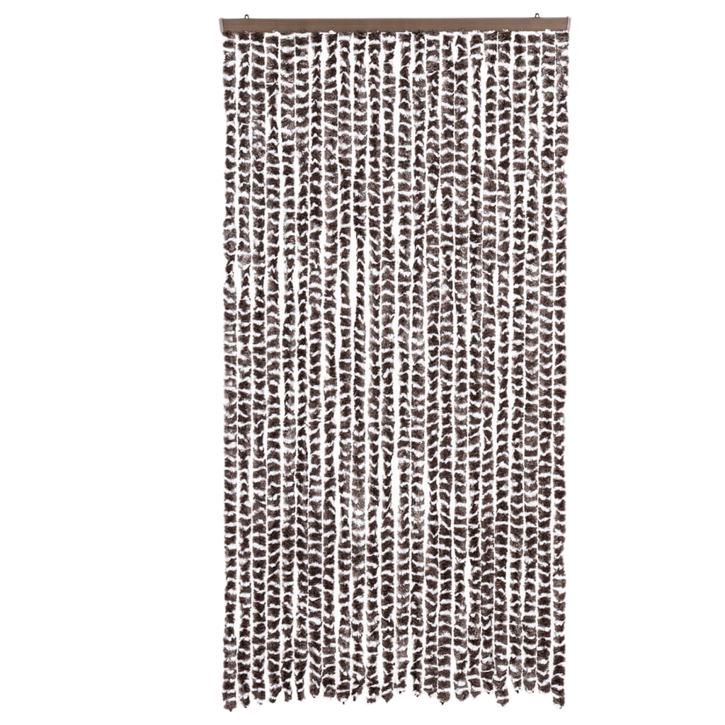 Tenda Antimosche Marrone e Bianca 100x230 cm in Ciniglia - homemem39