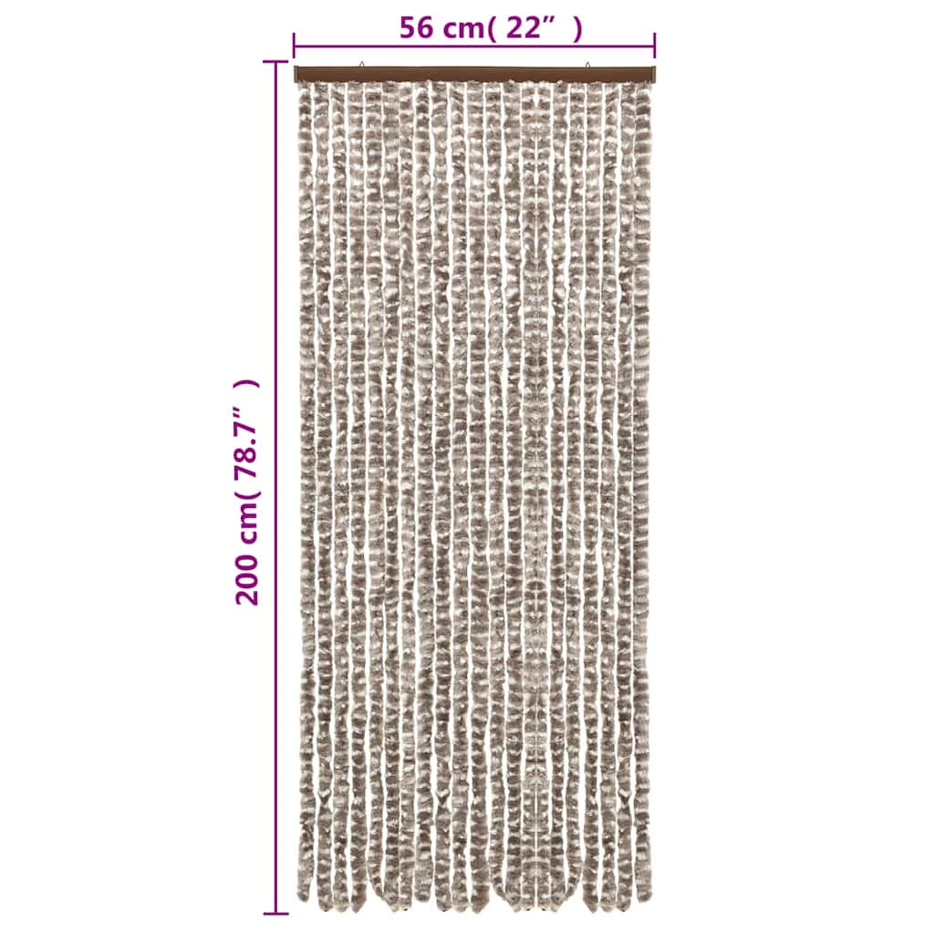 Tenda Antimosche Tortora e Bianca 56x200 cm in Ciniglia | homemem39