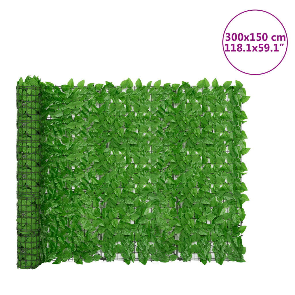 Schermo Privacy da Balcone con Foglie Verde 300x150 cm | homemem39