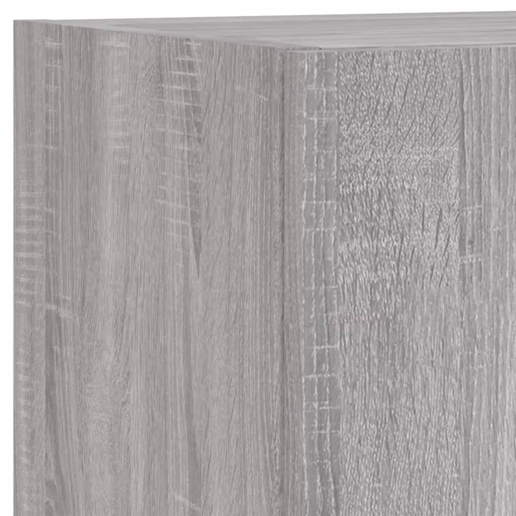 Mobili TV a Muro 4pz con Luci LED Grigio Sonoma