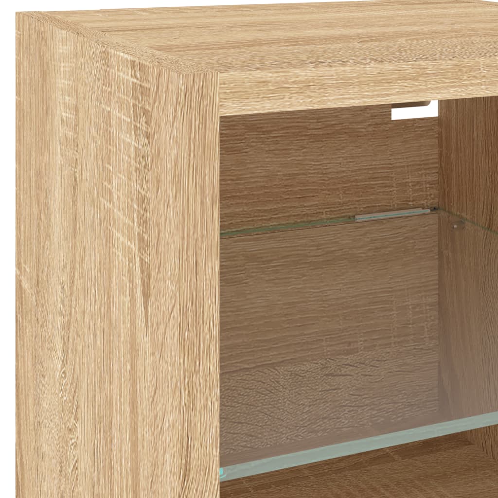 Mobili TV a Muro con LED 8pz Rovere Sonoma Legno Multistrato | homemem39