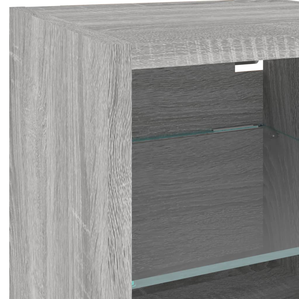 Mobili TV a Muro con LED 8pz Grigio Sonoma Legno Multistrato