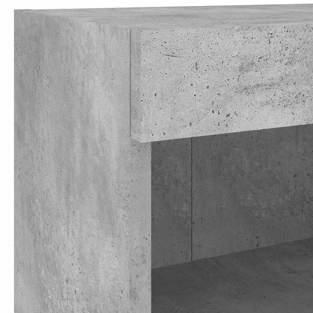 Mobili TV a Muro con LED 5pz Grigio Cemento Legno Multistrato | homemem39