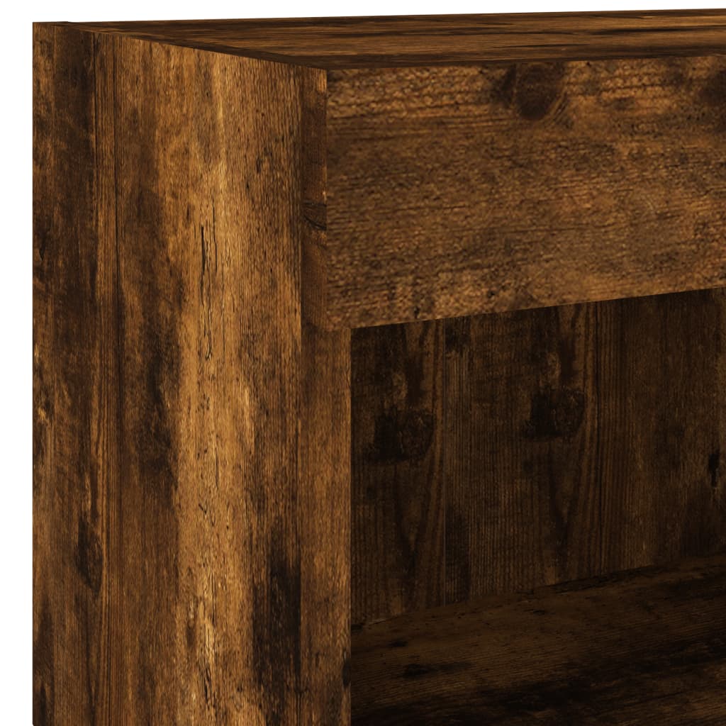 Mobili TV a Muro con LED 5pz Rovere Fumo in Legno Multistrato | homemem39