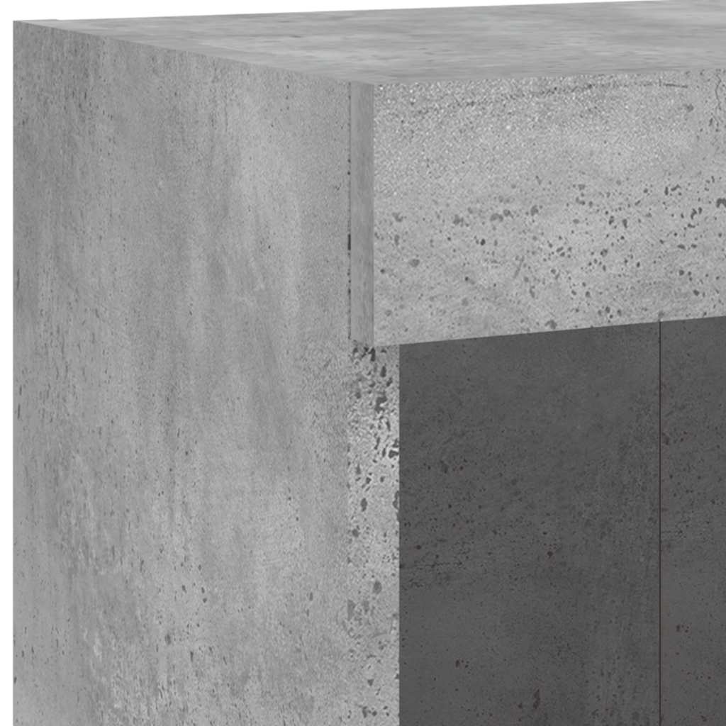 Mobili TV a Muro con LED 5pz Grigio Cemento Legno Multistrato