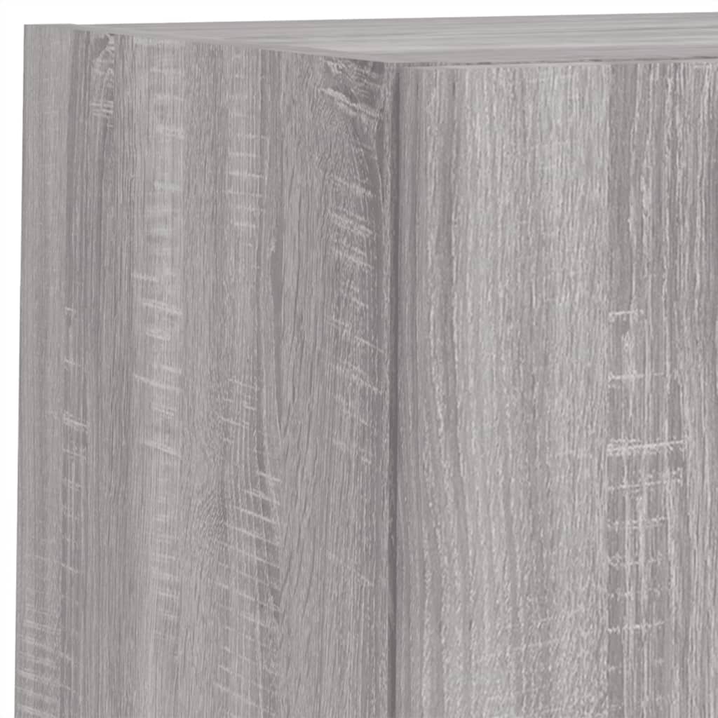 Mobili TV a Muro con LED 6pz Grigio Sonoma Legno Multistrato