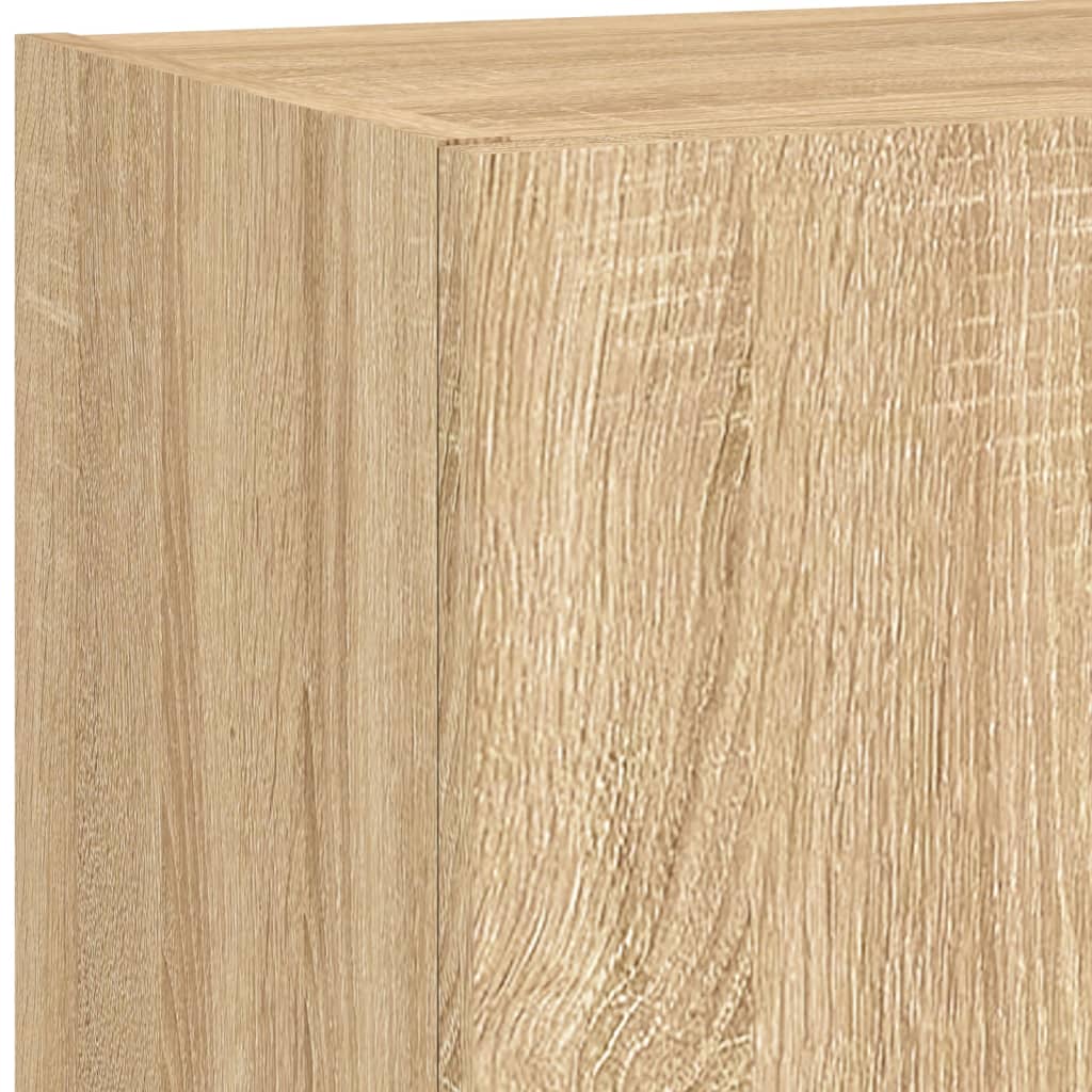Mobili TV a Muro con LED 5pz Rovere Sonoma Legno Multistrato | homemem39