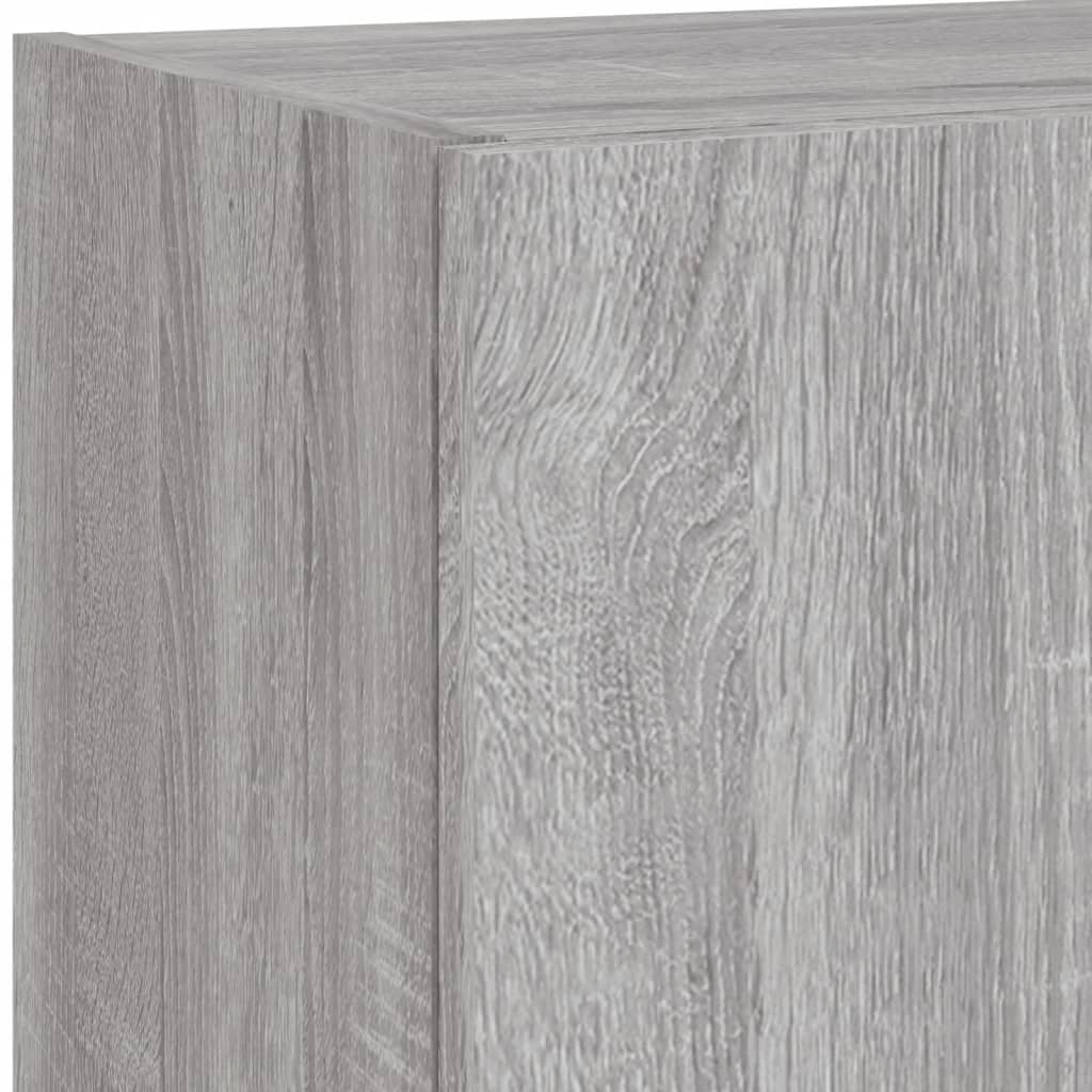 Mobili TV a Muro con LED 5pz Grigio Sonoma in Legno Multistrato
