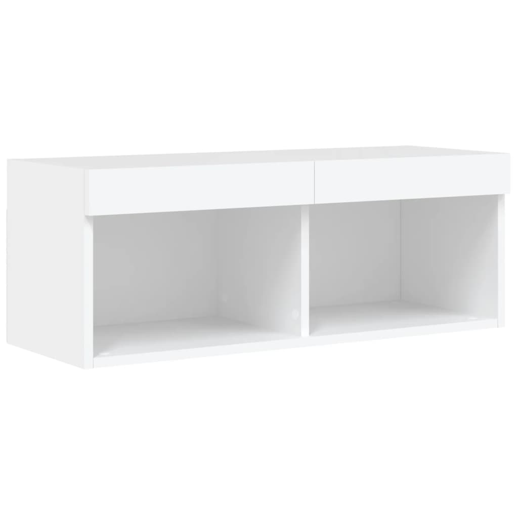 Mobili TV a Muro con LED 6pz Bianchi in Legno Multistrato | homemem39