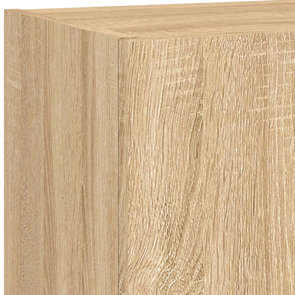Mobili TV a Muro con LED 5pz Rovere Sonoma Legno Multistrato | homemem39