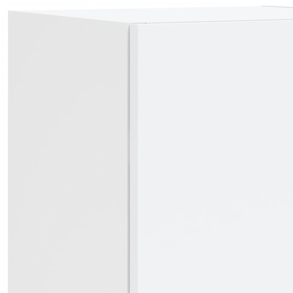 Set Mobili TV a Muro 7 pz con Luci LED Bianco