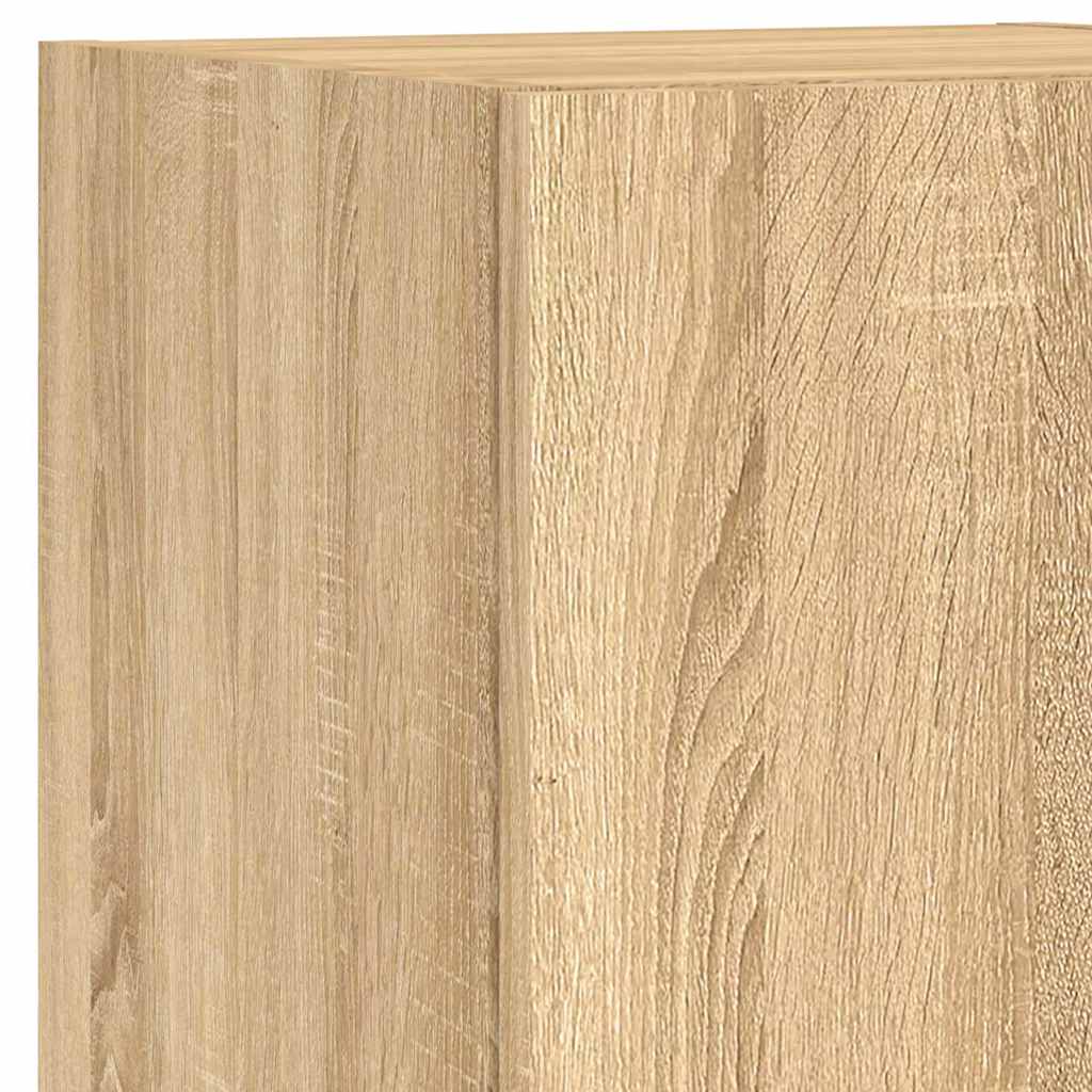 Set Mobili TV a Muro 7 pz con Luci LED Rovere Sonoma | homemem39