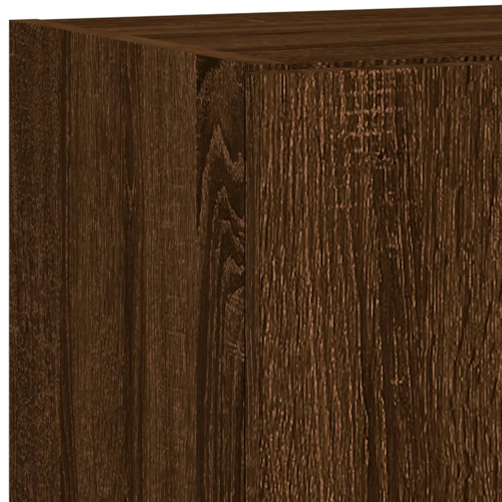 Mobili TV a Muro con LED 5pz Rovere Marrone Legno Multistrato - homemem39