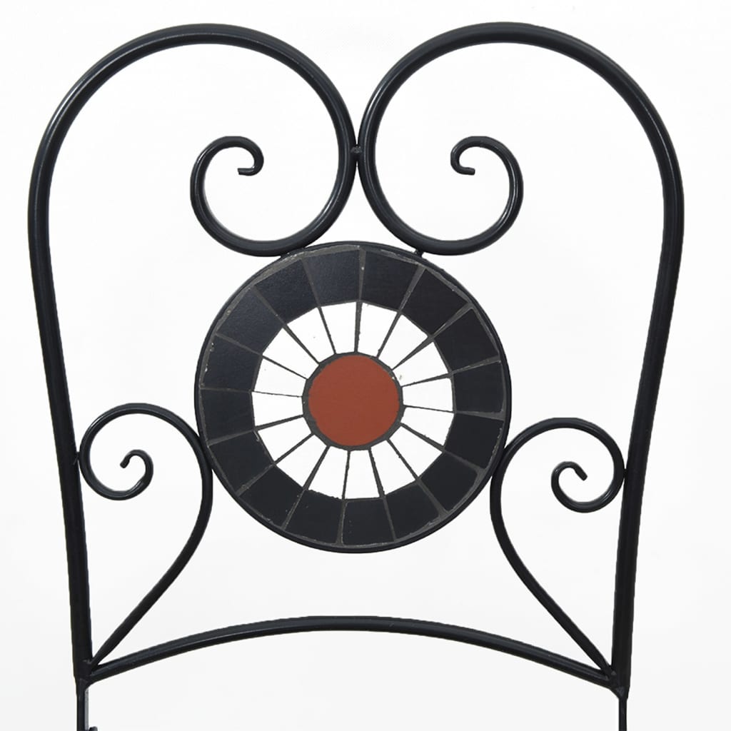 Sedie da Bistrò Pieghevoli 2 pz Terracotta e Bianco in Ceramica - homemem39