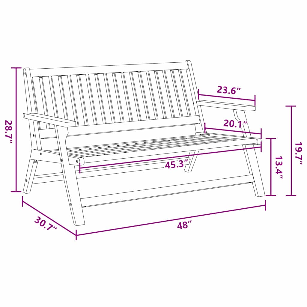 Set da pranzo per esterni Marrone Legno di Acacia Massello - homemem39