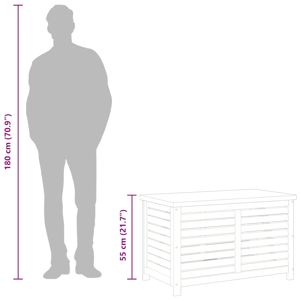 Contenitore da Giardino 90x48x55 cm Legno Massello di Eucalipto | homemem39