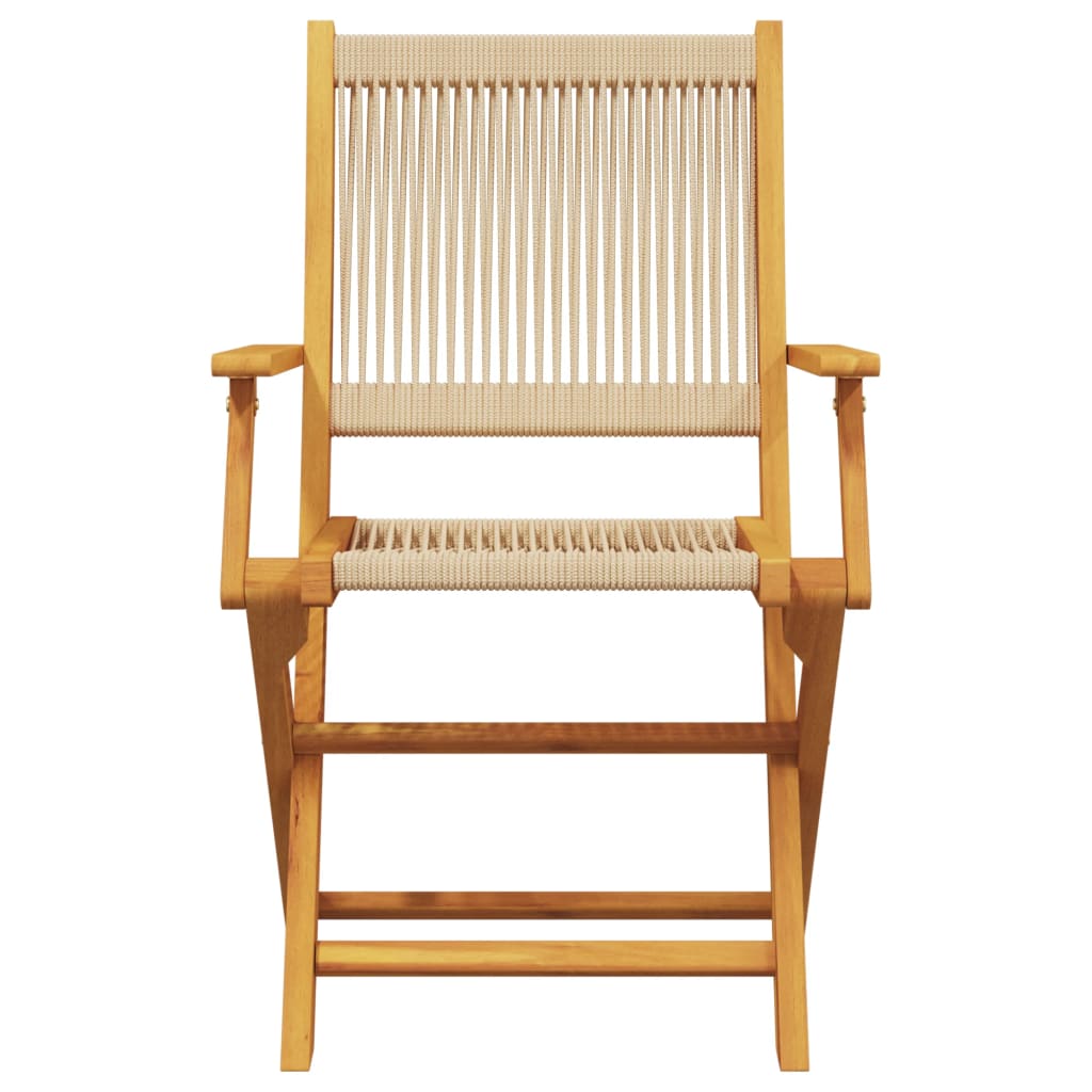 Sedie Giardino 2 pz Beige Legno Massello Acacia e Polipropilene - homemem39