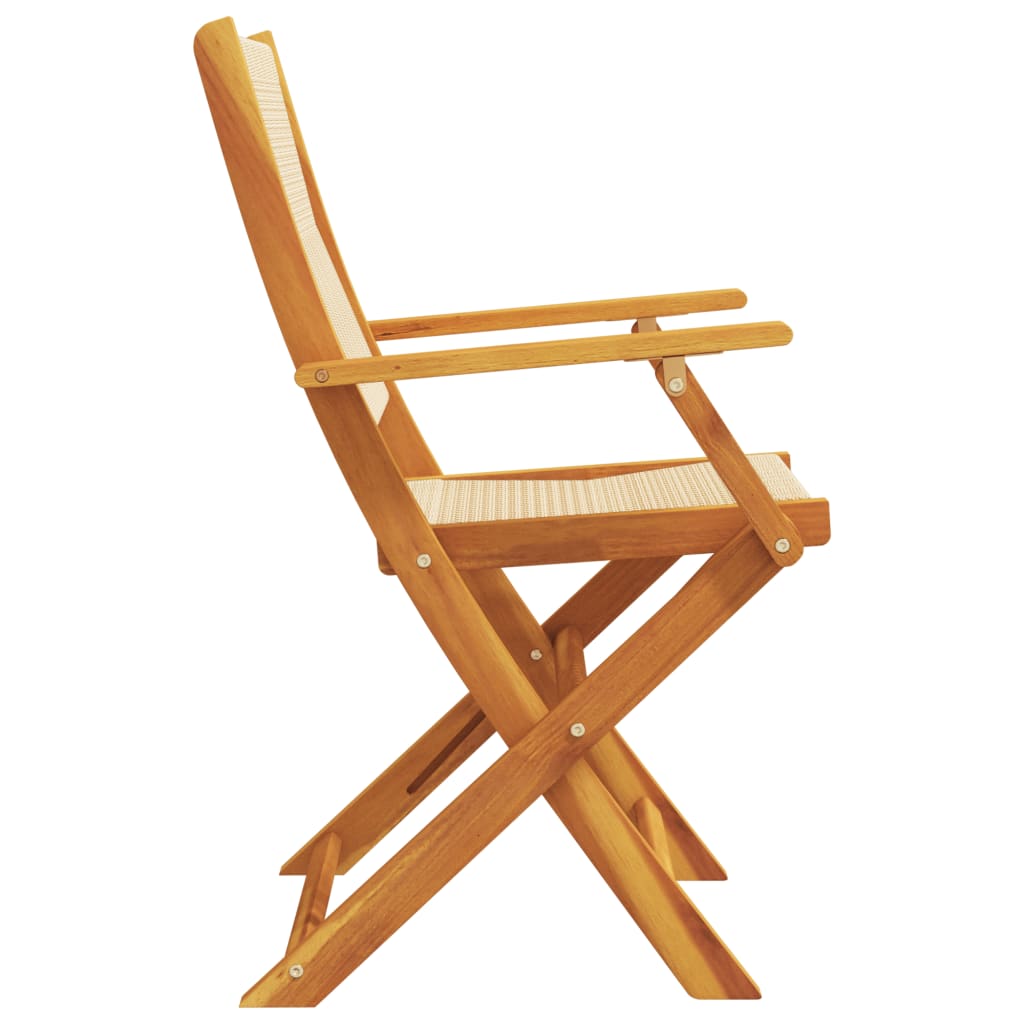 Sedie Giardino 2 pz Beige Legno Massello Acacia e Polipropilene - homemem39