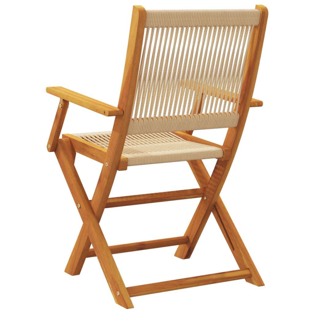 Sedie Giardino 2 pz Beige Legno Massello Acacia e Polipropilene - homemem39