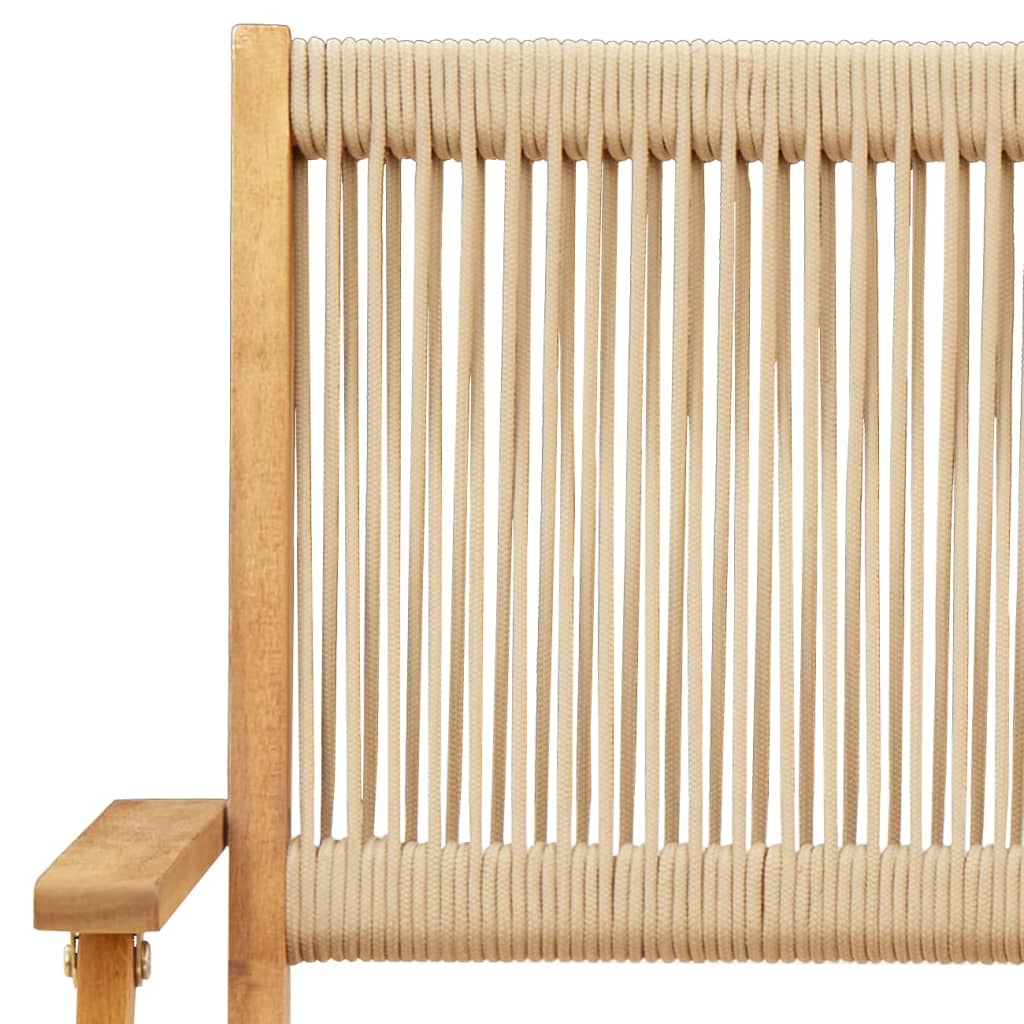 Sedie Giardino 2 pz Beige Legno Massello Acacia e Polipropilene - homemem39