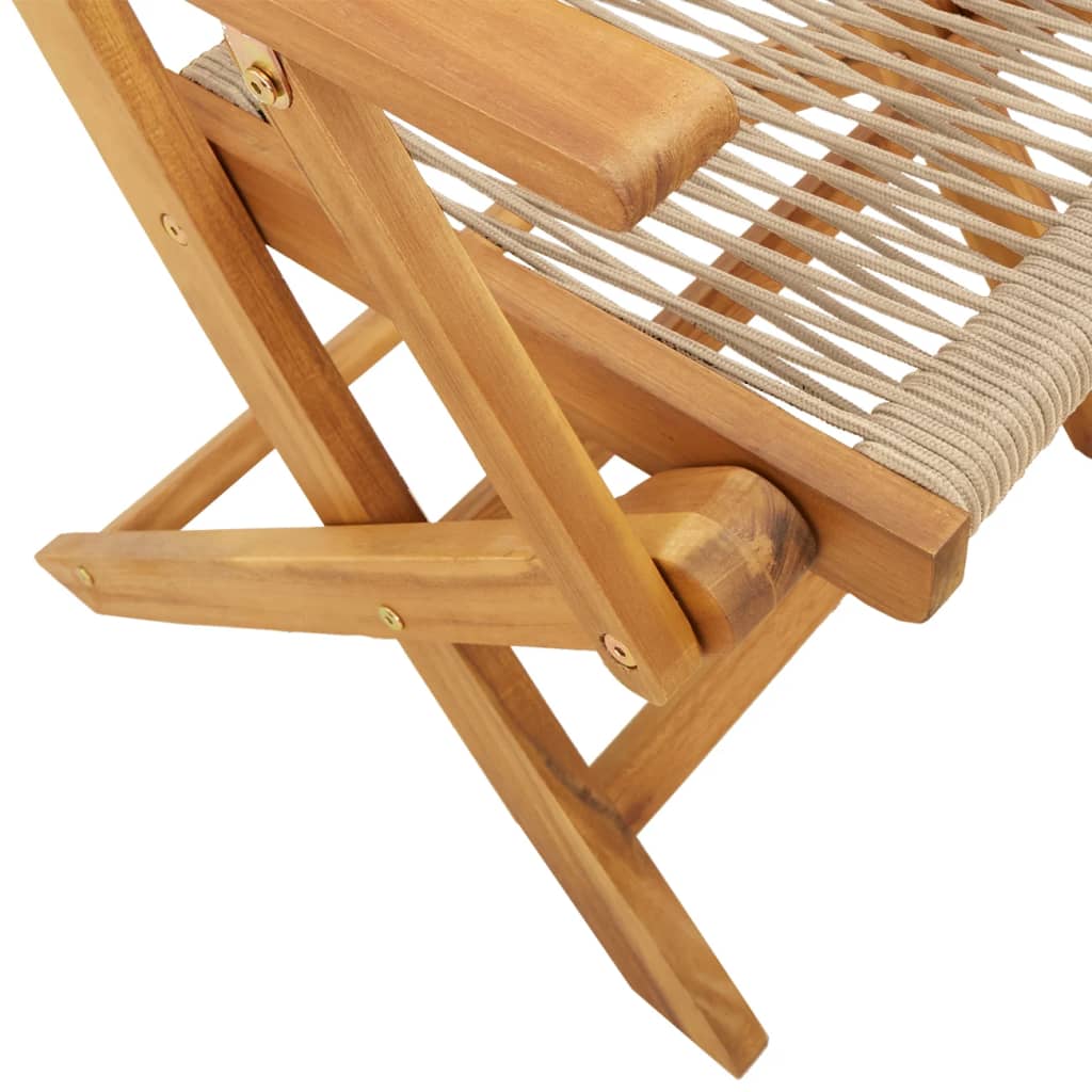 Sedie Giardino 2 pz Beige Legno Massello Acacia e Polipropilene - homemem39