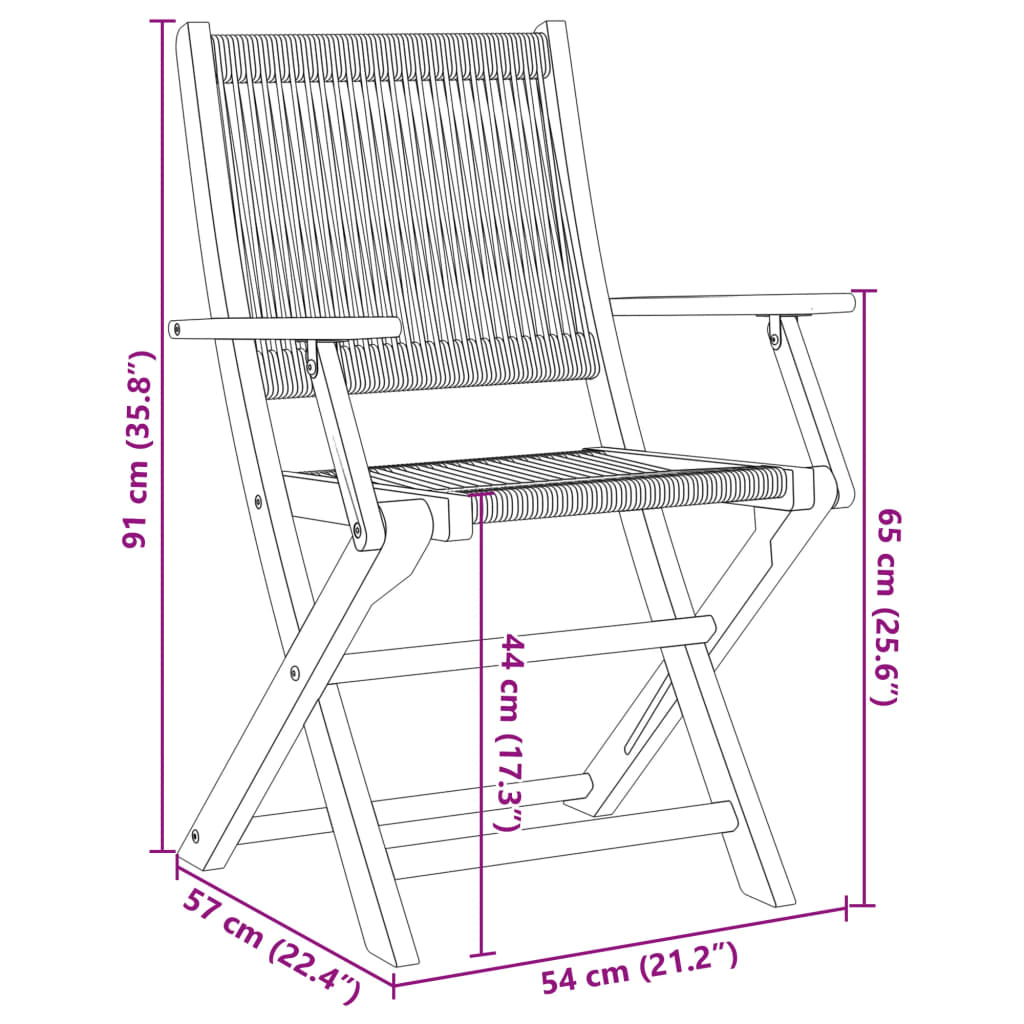 Sedie Giardino 2 pz Beige Legno Massello Acacia e Polipropilene | homemem39