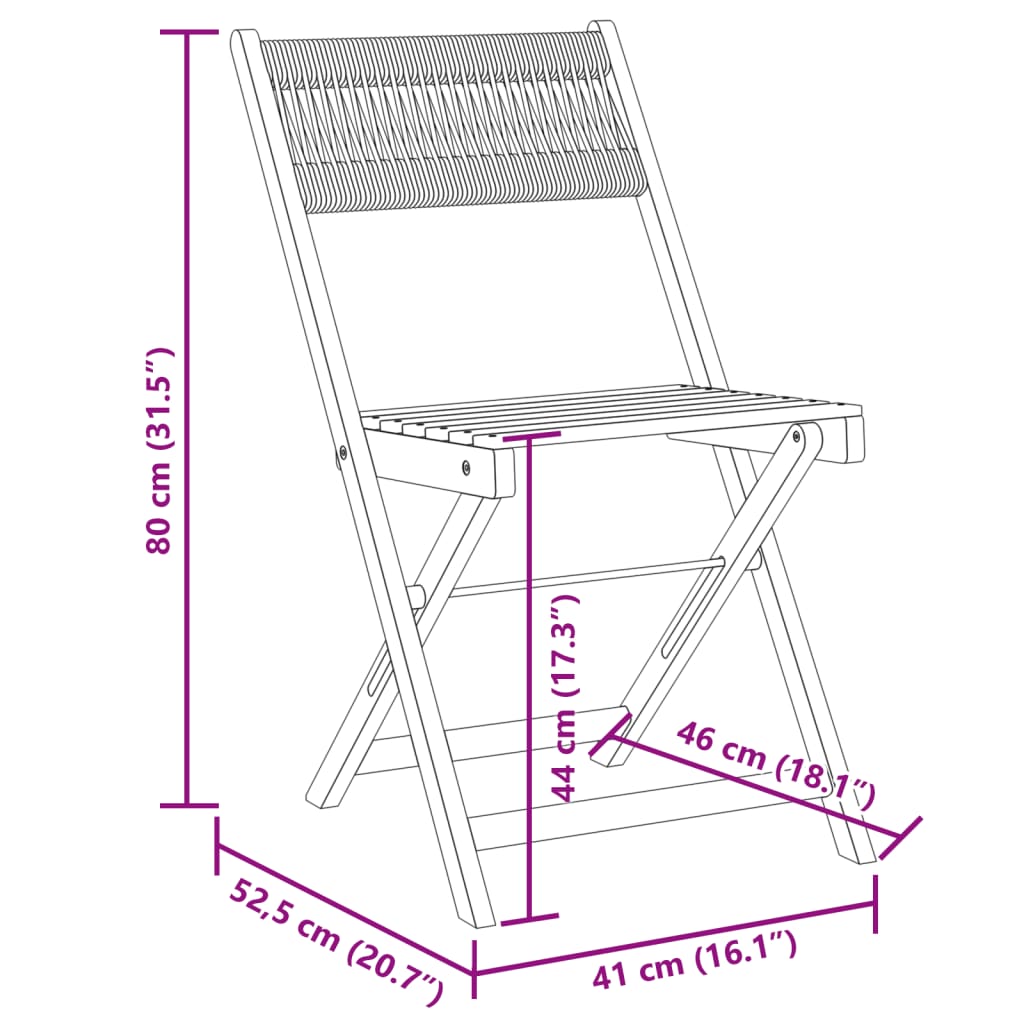 Sedie Bistrò 2pz Beige in Legno Massello di Acacia e Corda | homemem39