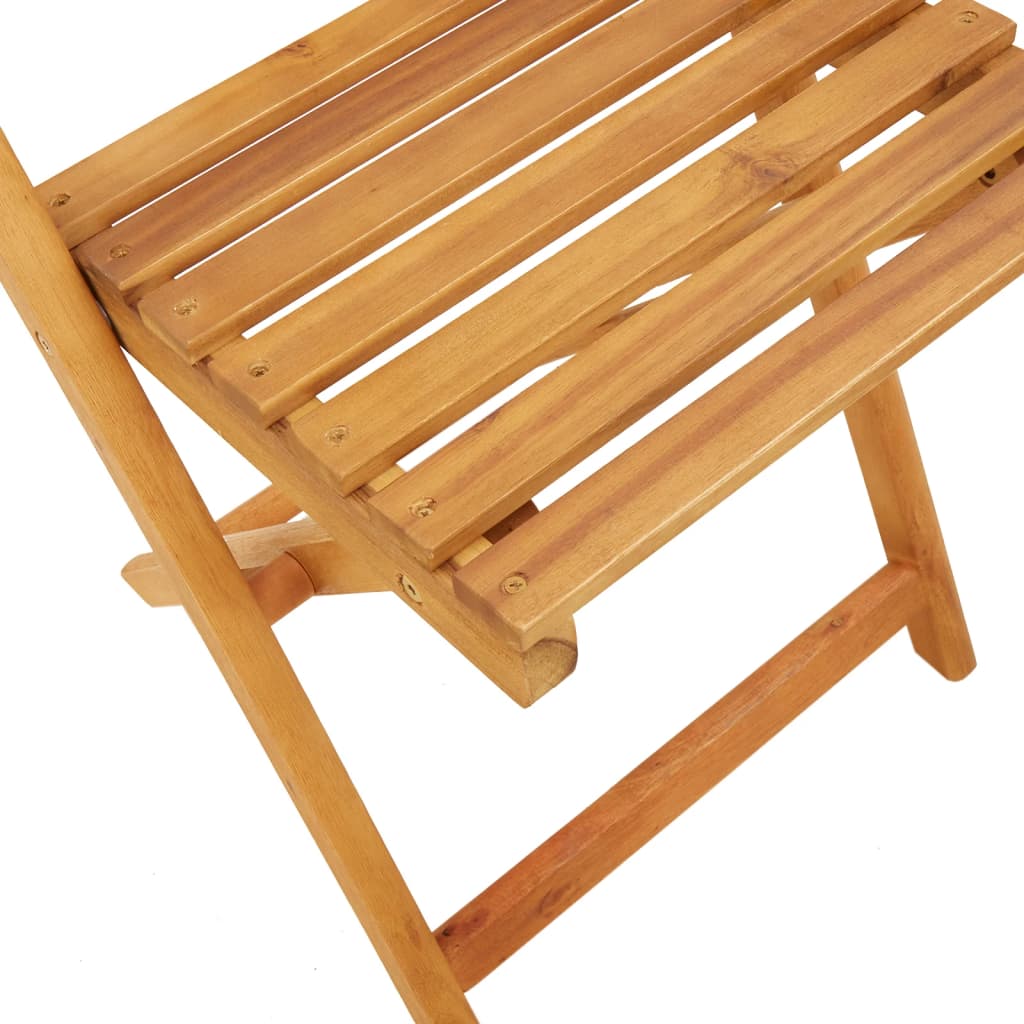 Sedie Bistrò 2pz Blu e Bianco Legno Massello Acacia e Tessuto